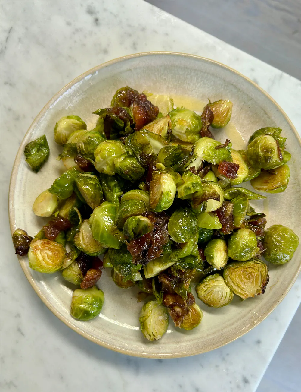 Roasted golden brussels sprouts with sticky dates and sherry vinegar – Recipes – Anna Jones