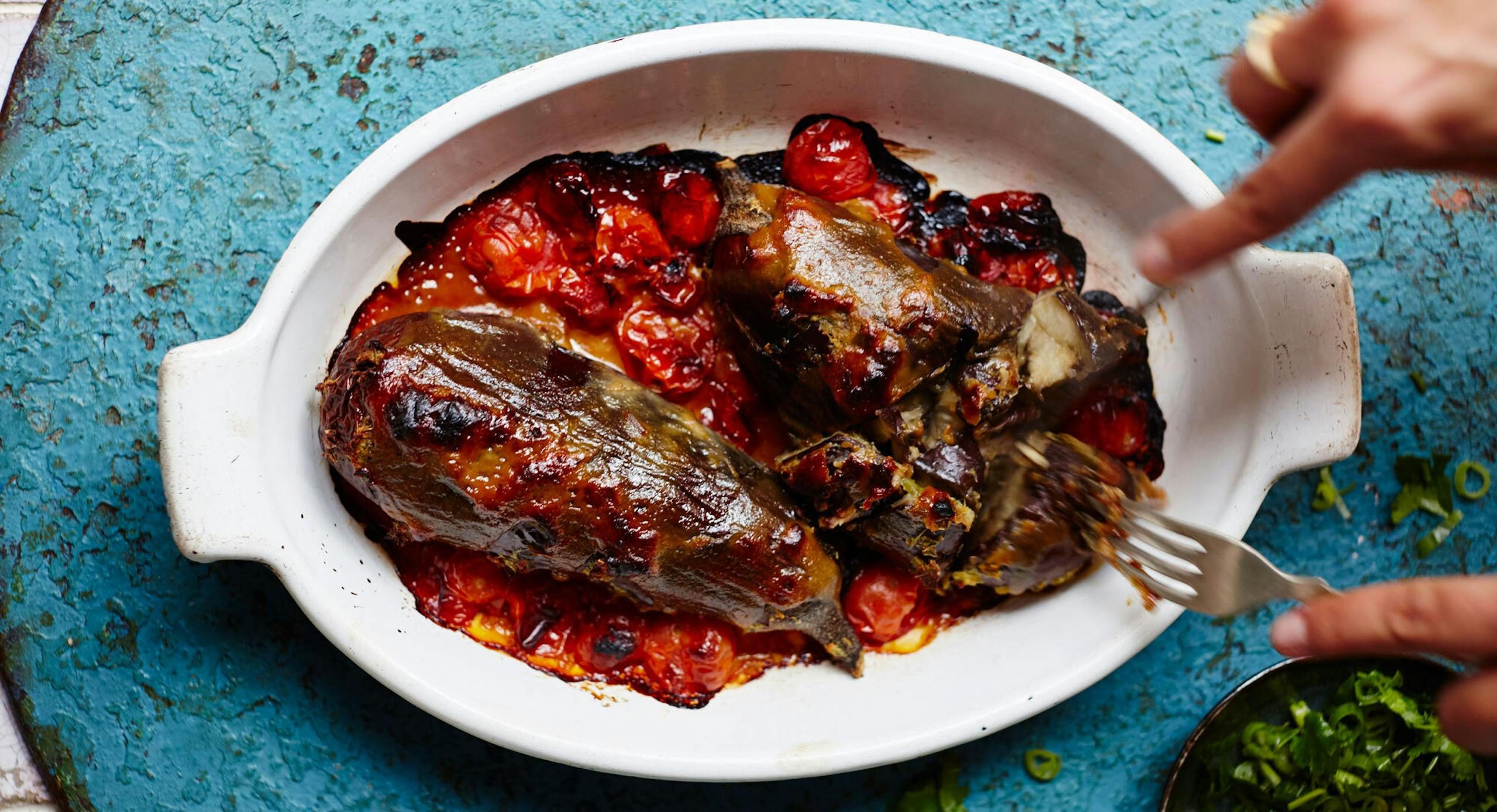 Whole roasted miso aubergine 1
